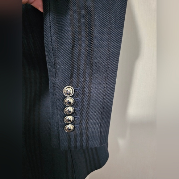 RARE! VERONICA BEARD Blue Black Plaid Cotton Blend Blazer Jacket Coat Si… - Picture 3 of 9